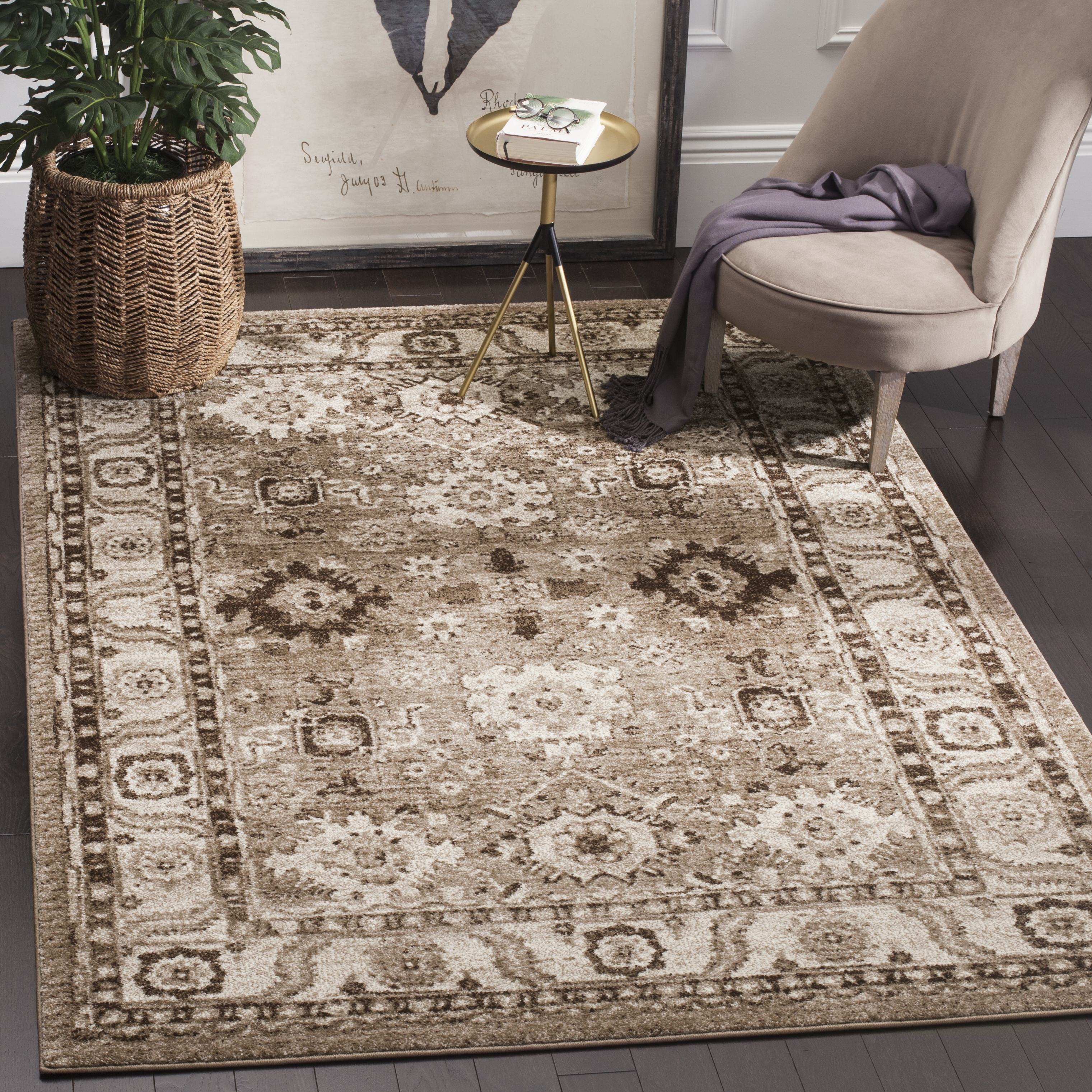 Arlo Home Woven Area Rug, VTH214T, Taupe,  5' 3" X 7' 6" - Image 1