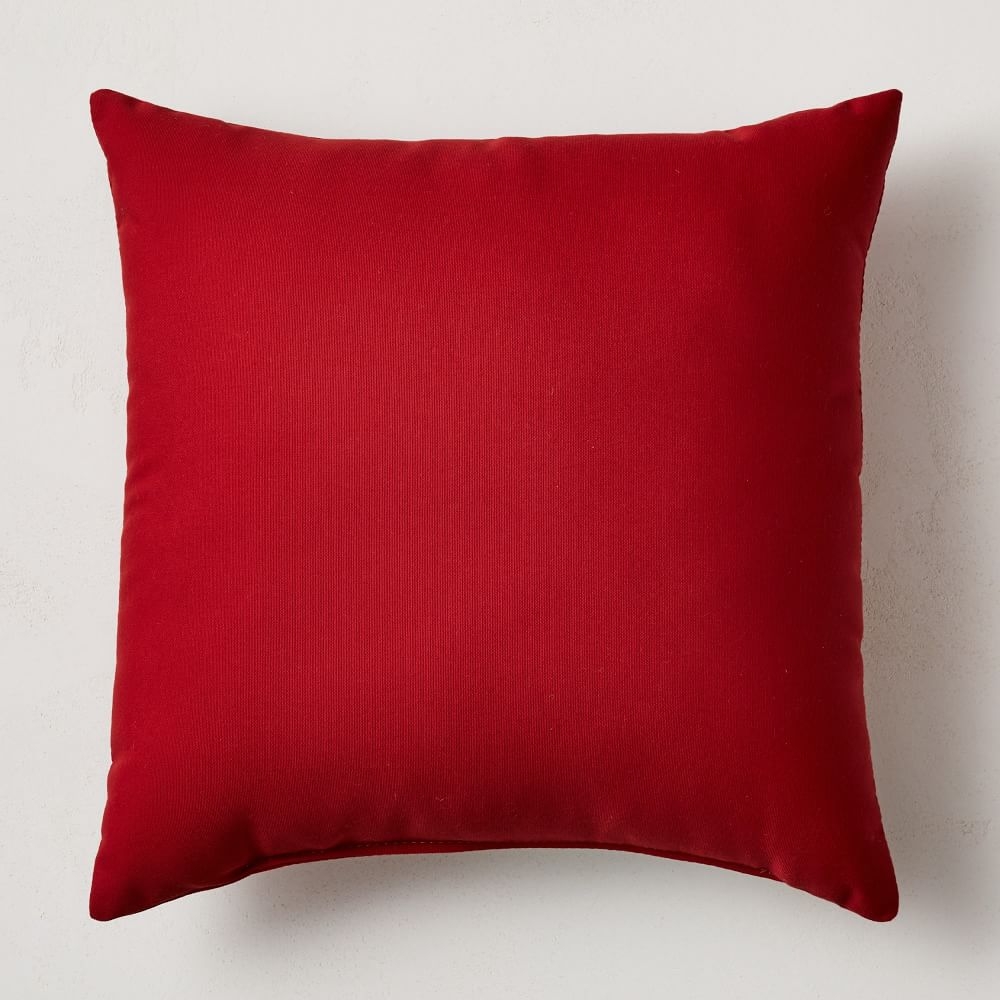 Sunbrella Indoor/Outdoor Canvas Pillow, 20"x20", Jockey Red - Image 0