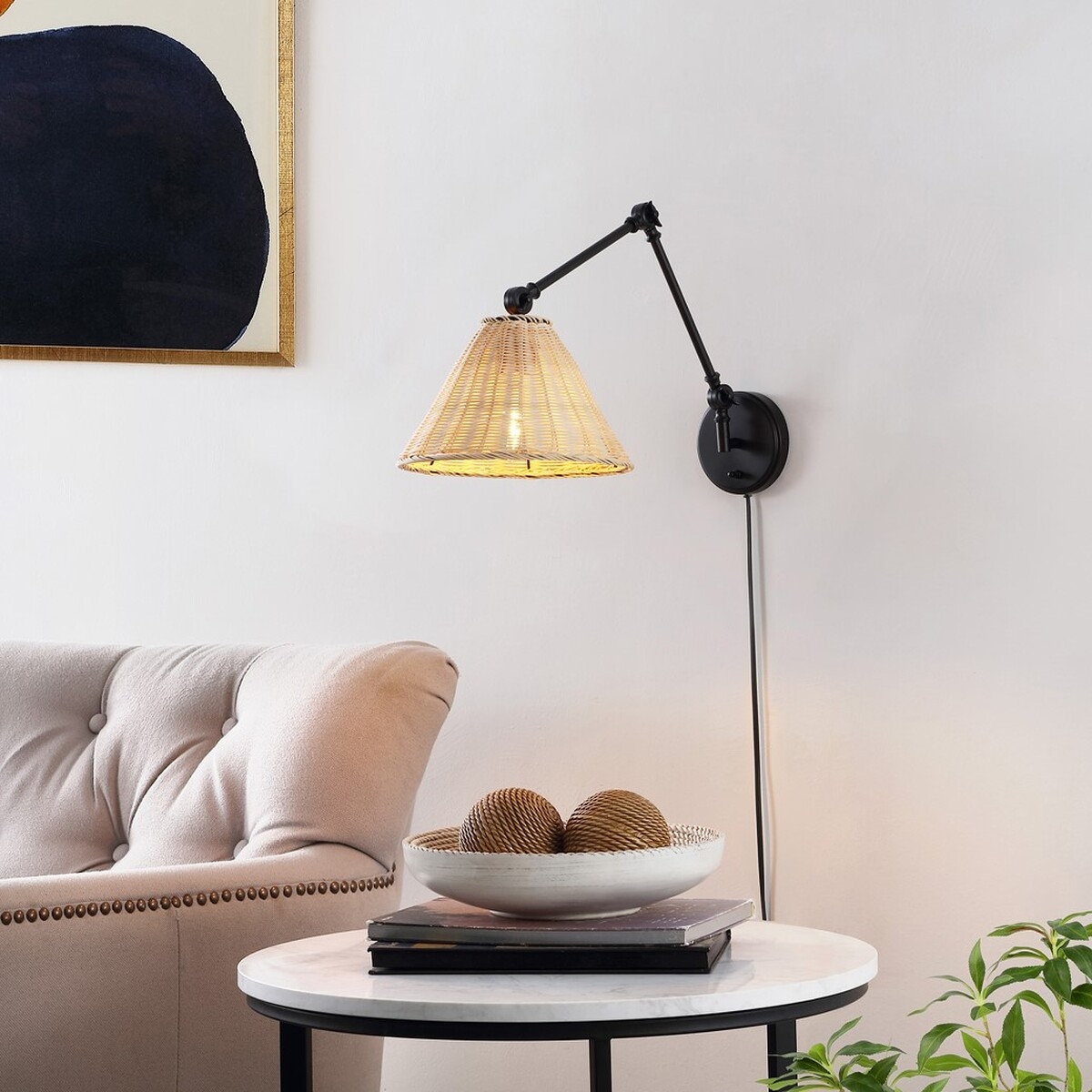 Solado 24" Wall Sconce - Natural / Black - Safavieh - Image 1