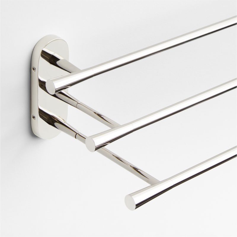 Tapered Polished Chrome Wall-Mounted Bathroom Towel Rack - Image 2
