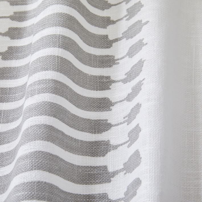 Striped Ikat Curtain, Platinum, 48"96" - Image 2