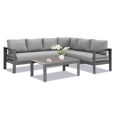 Diontre 4 Piece Sectional Seating Group with Cushions - Image 0