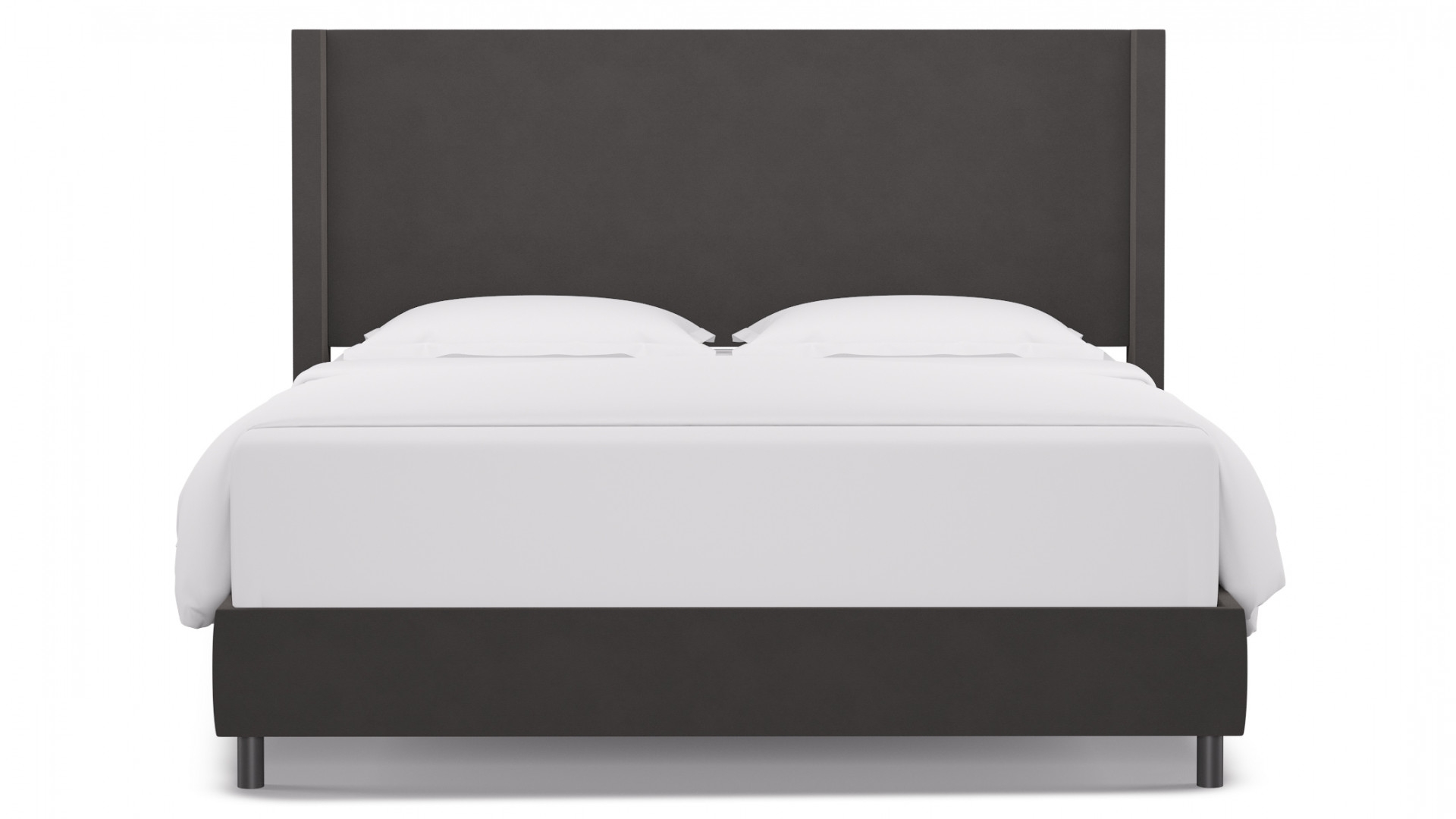 Modern Wingback Bed | King | French Grey Velvet - Image 0