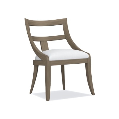 Piedmont Dining Side Chair, Performance Slub Weave, Sand, Sky Grey Leg - Image 3