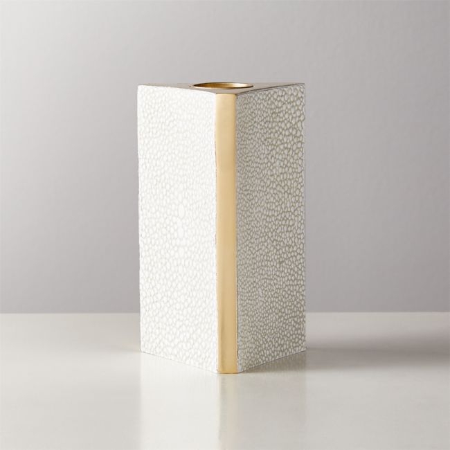 Shagreen Ivory Taper Candle Holder Small - Image 0