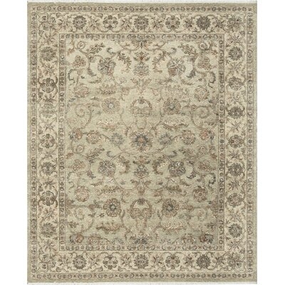 One-of-a-Kind Hand-Knotted Beige 7'11" x 9'11" Wool Area Rug - Image 0