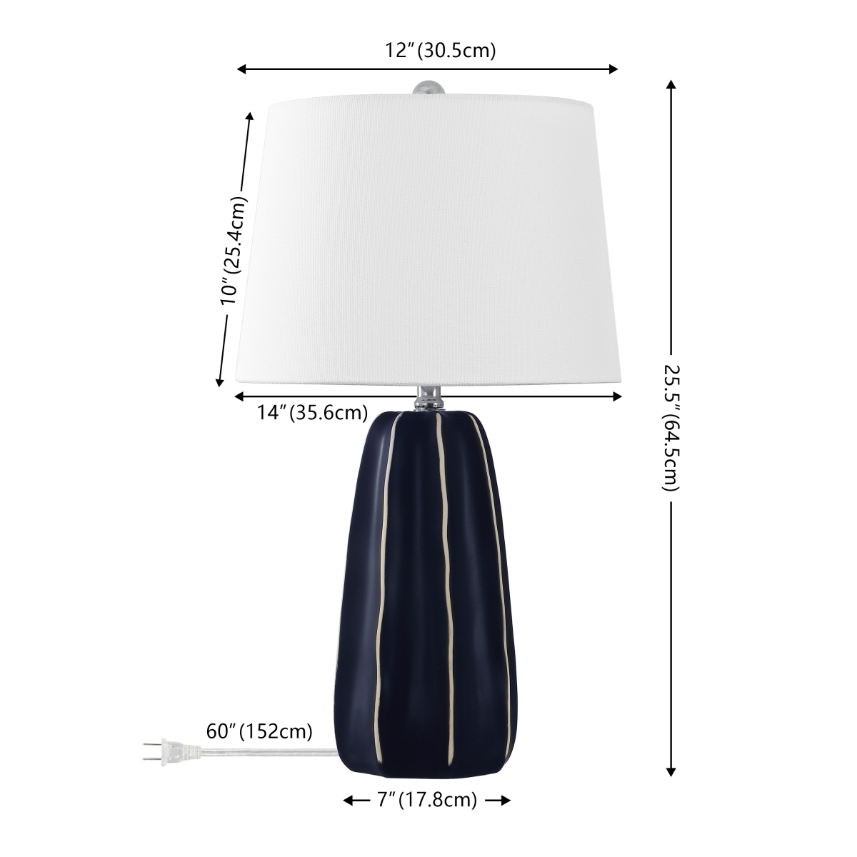 Jude 25.5" Table Lamp - Navy - Image 4