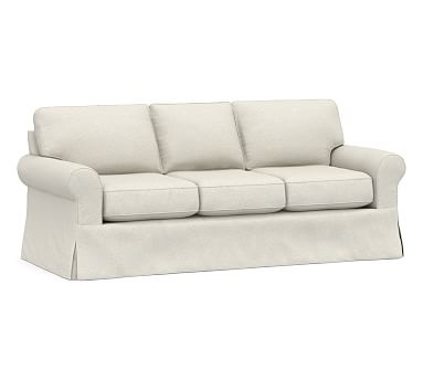 Buchanan Roll Arm Slipcovered Sofa 87", Polyester Wrapped Cushions, Performance Boucle Oatmeal - Image 0