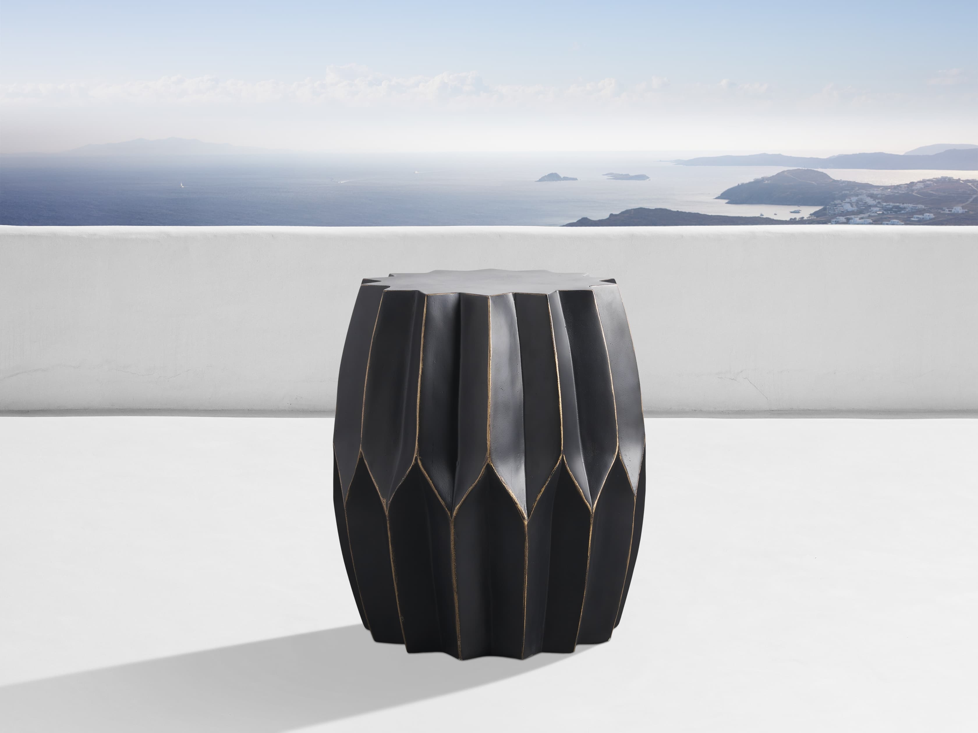 Indio Outdoor End Table in Metal Black - Image 0