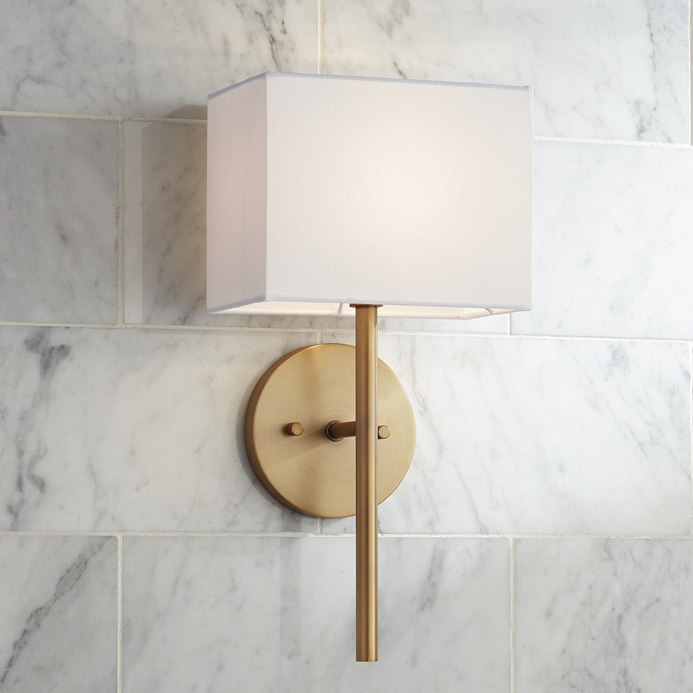 Possini Euro Favreau 16 1/4" High Warm Brass Wall Sconce - Image 0