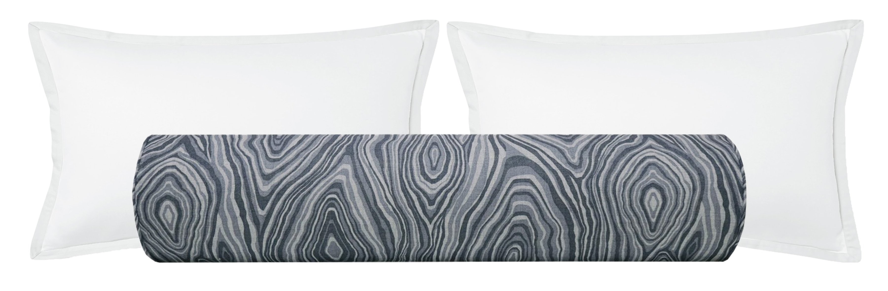 THE BOLSTER :: AGATE LINEN PRINT // PRUSSIAN BLUE - TWIN XL // 9" X 30" - Image 0