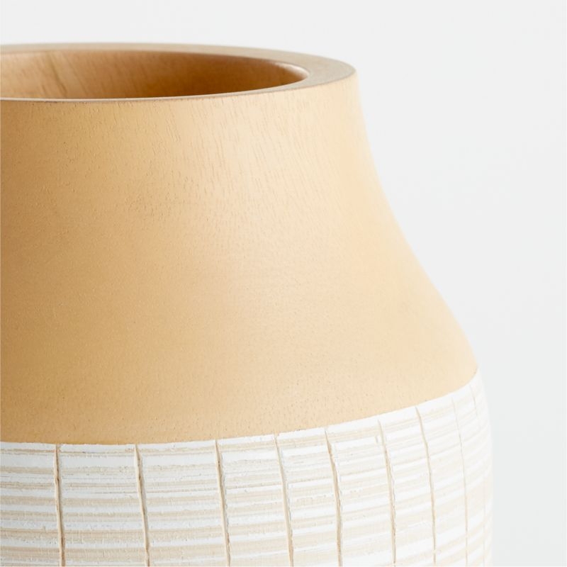 Soto White Wood Vase 12" - Image 2