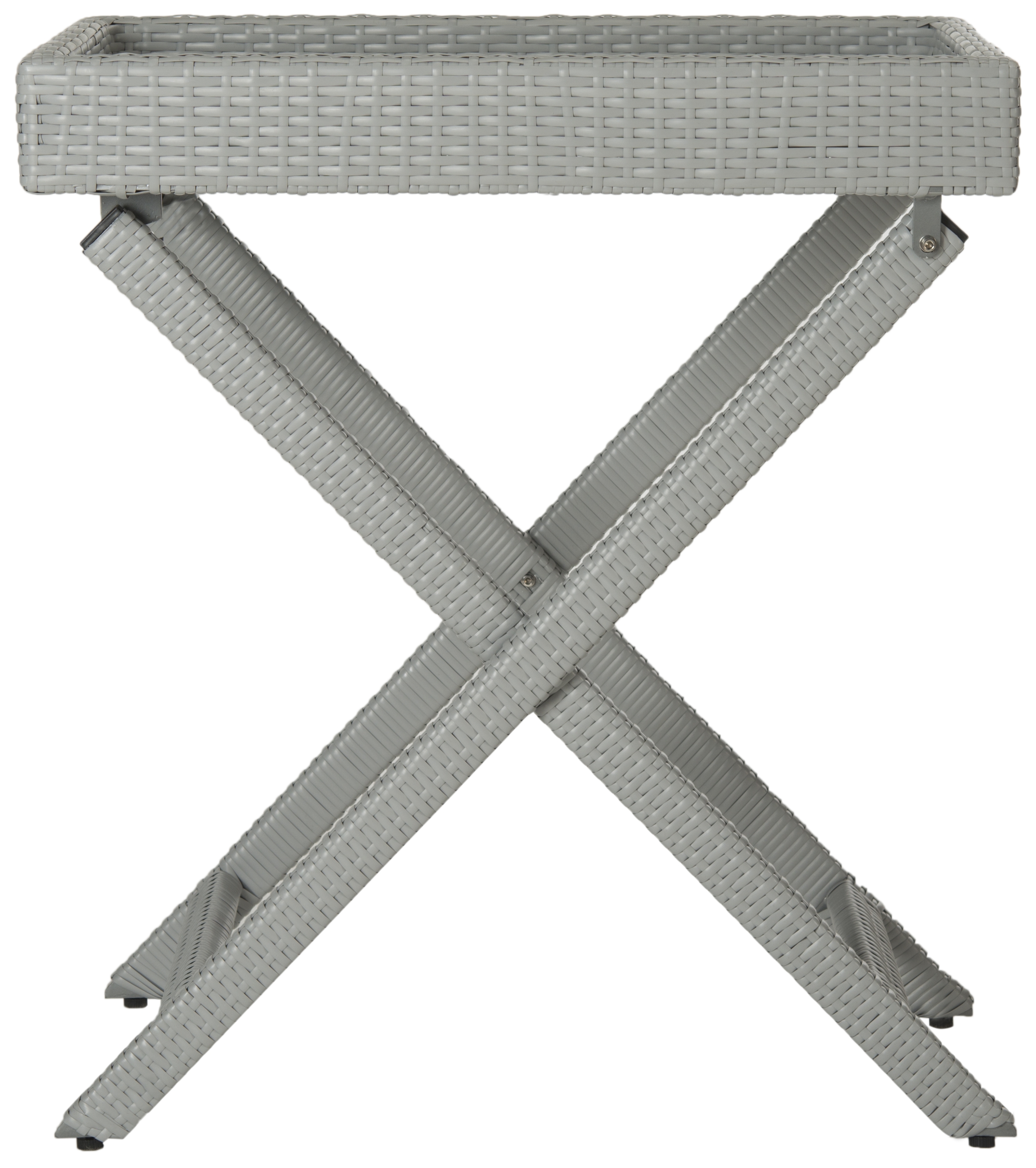 Bardia Folding Tray Table - Grey - Safavieh - Image 0
