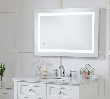 Marina Lighted LED Mirror, Silver, 18x30" - Image 5