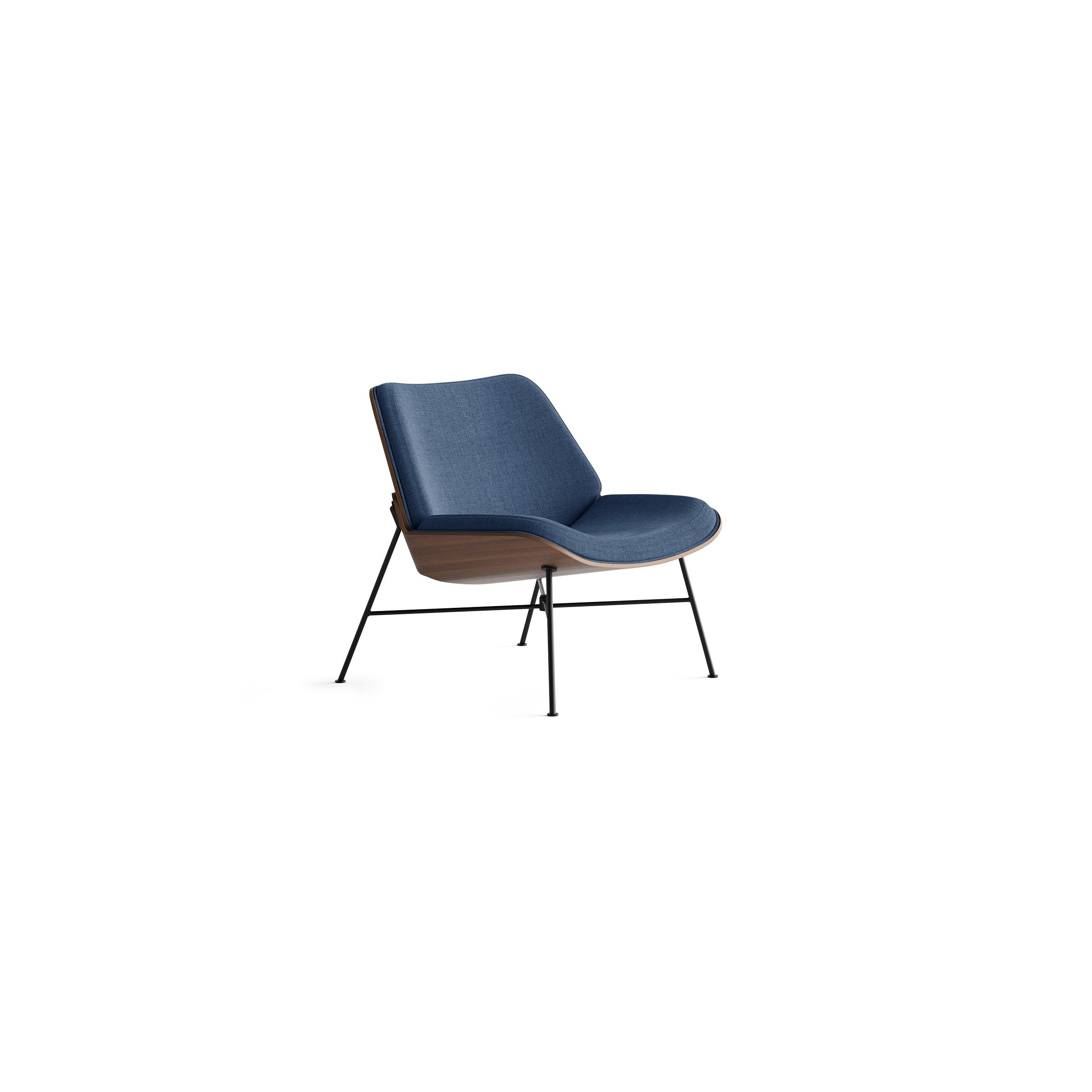 Vesper Lounge Chair - Navy Blue/Walnut - Image 0