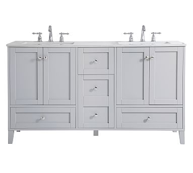 Gray Moro Double Sink Vanity, 60" - Image 0