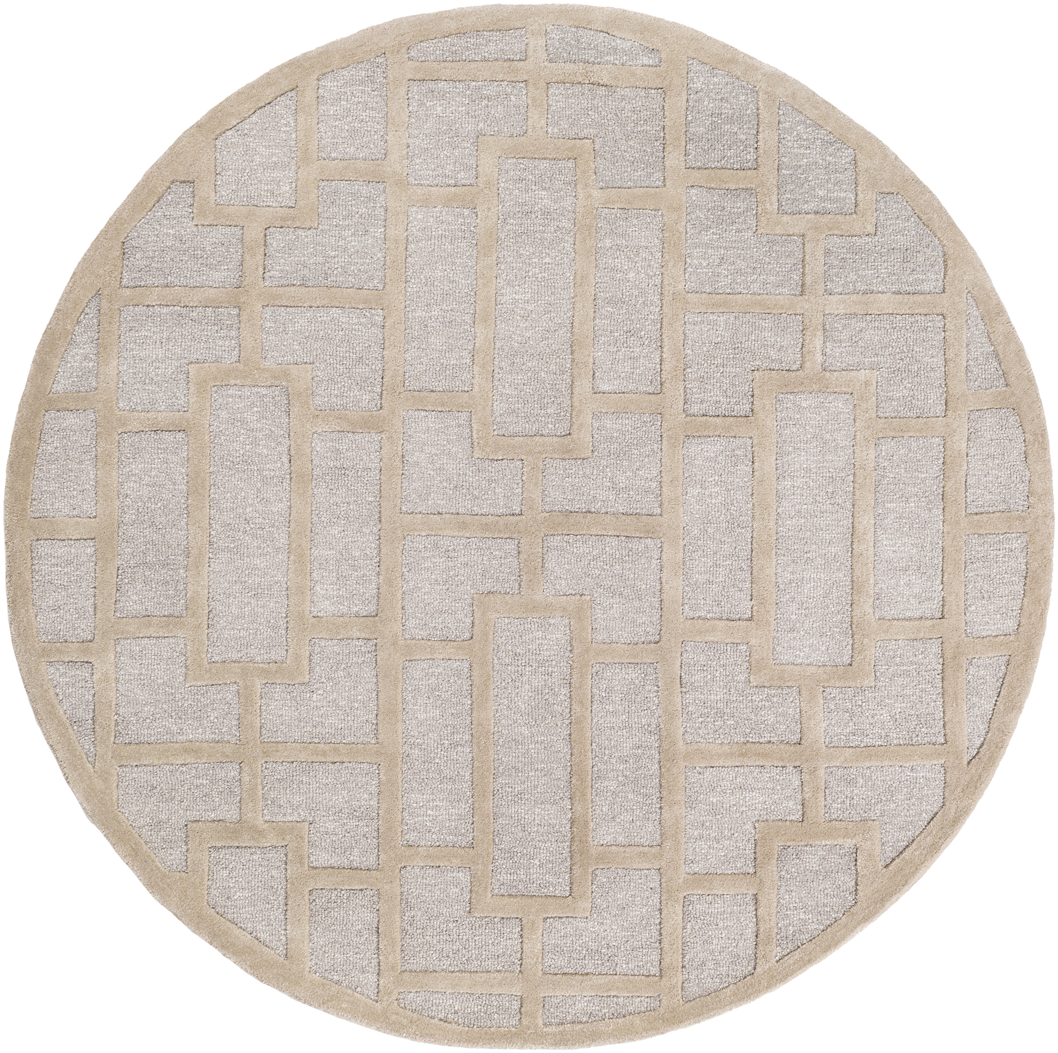 Arise Beige Indoor 3'6" x 3'6" Handmade Rug - Image 0