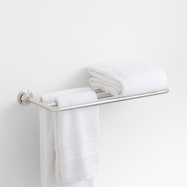 Classic Round Polished Chrome Wall-Mounted Bathroom Towel Rack - Image 0