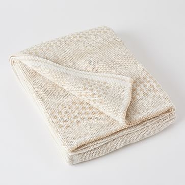 Pixels Throw Blanket Cotton Natural/Tan 60X50 - Image 2