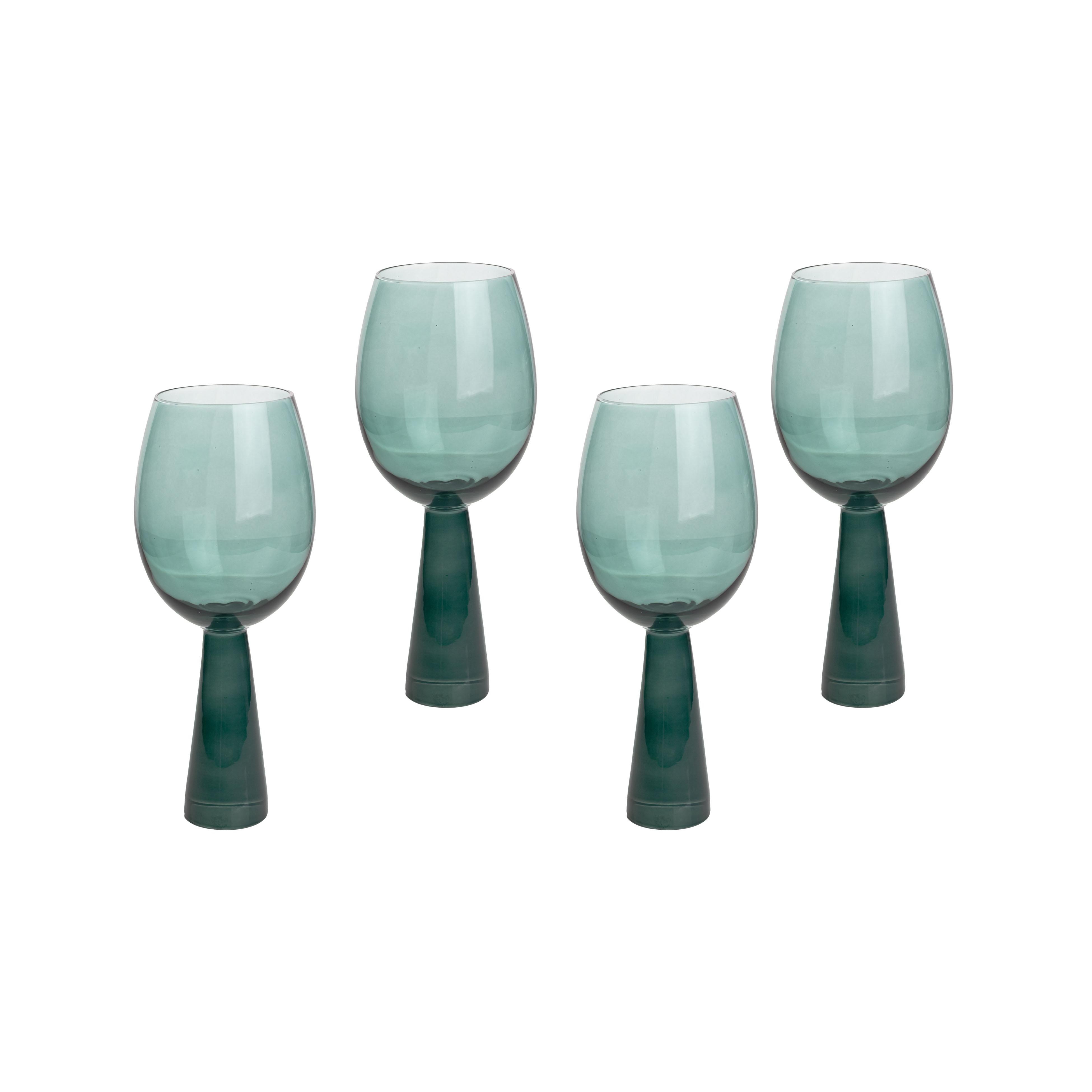 Rose Green Wine Glasses - Set of 4 - Image 2
