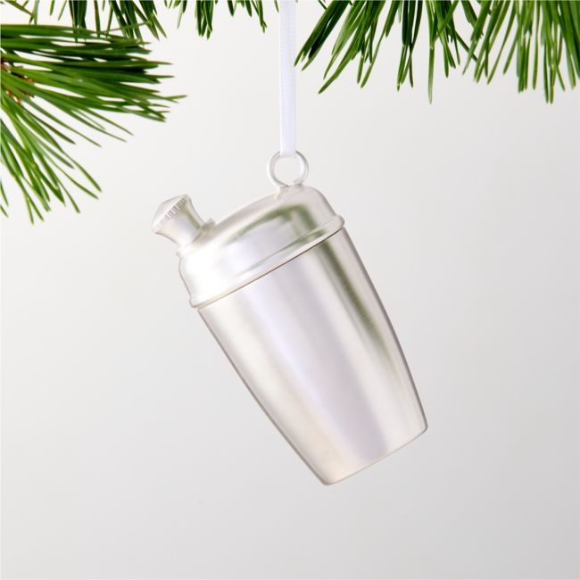 Silver Cocktail Shaker Christmas Tree Ornament - Image 0
