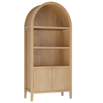 71" Arched Storage Bookcase, Display Cabinet - Image 0