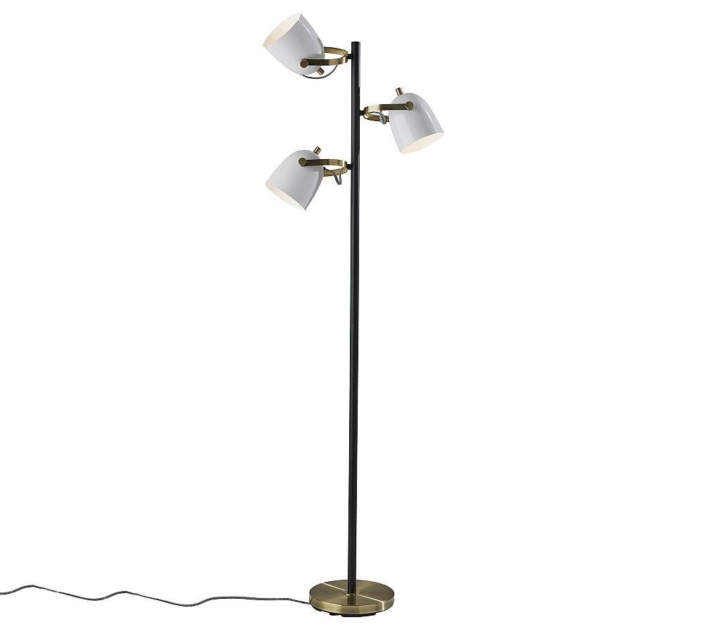 Kenneth Metal 3-Light Floor Lamp, Antique Brass - Image 0