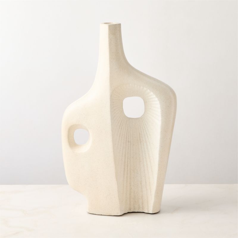Gaia Abstract White Decorative Vase - Image 1