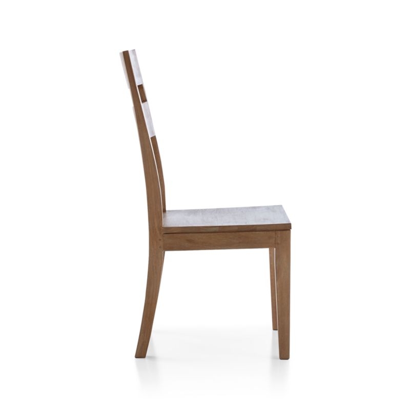 Basque Light Brown Wood Dining Side Chair with Natural Cushion - Image 5