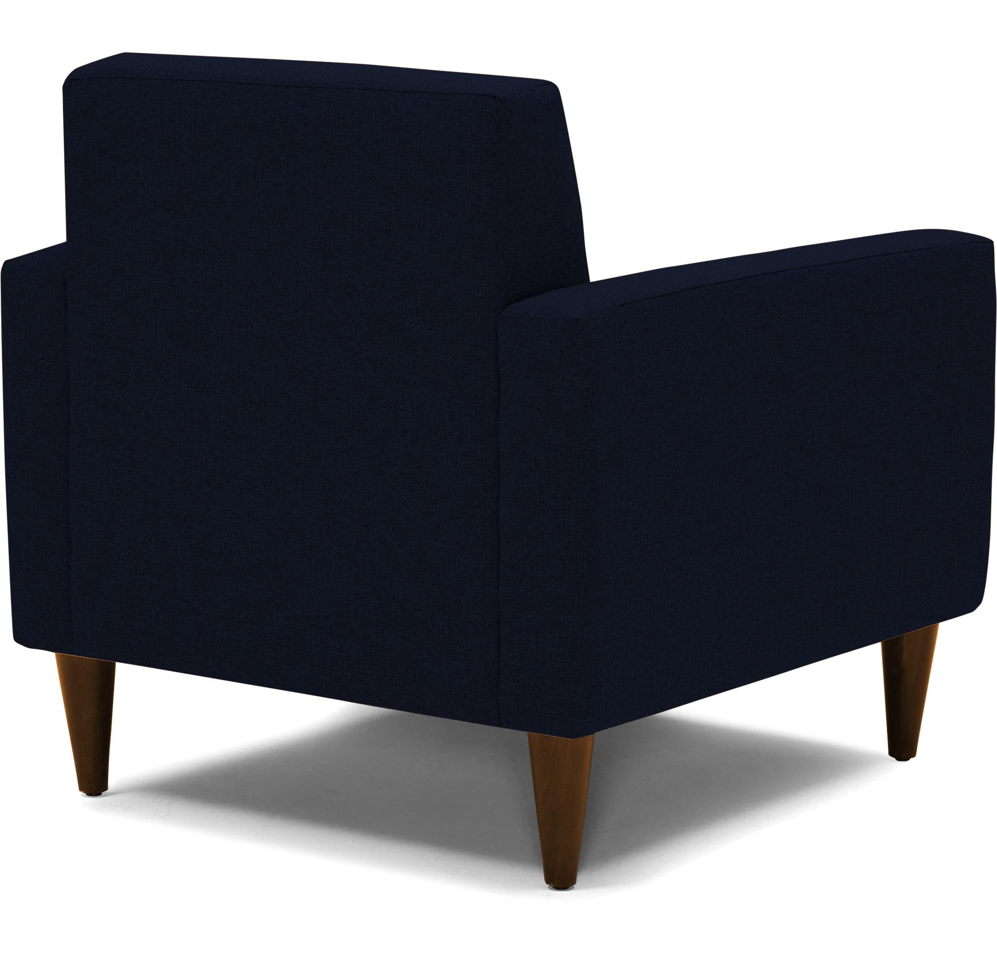 Blue Korver Mid Century Modern Apartment Chair - Bentley Indigo - Mocha - Image 3