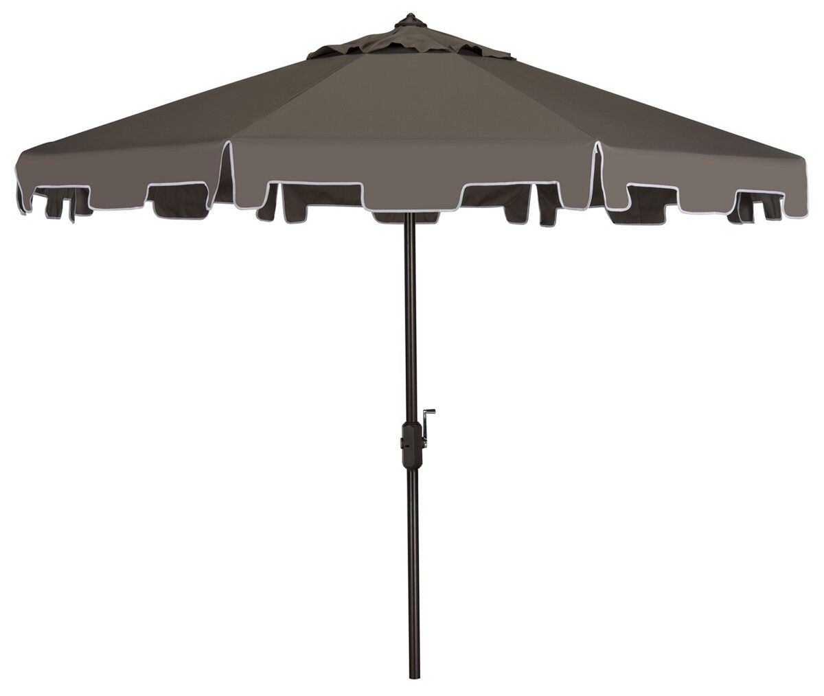 Zimmerman 11Ft Market Umbrella - Grey - Safavieh - Image 0