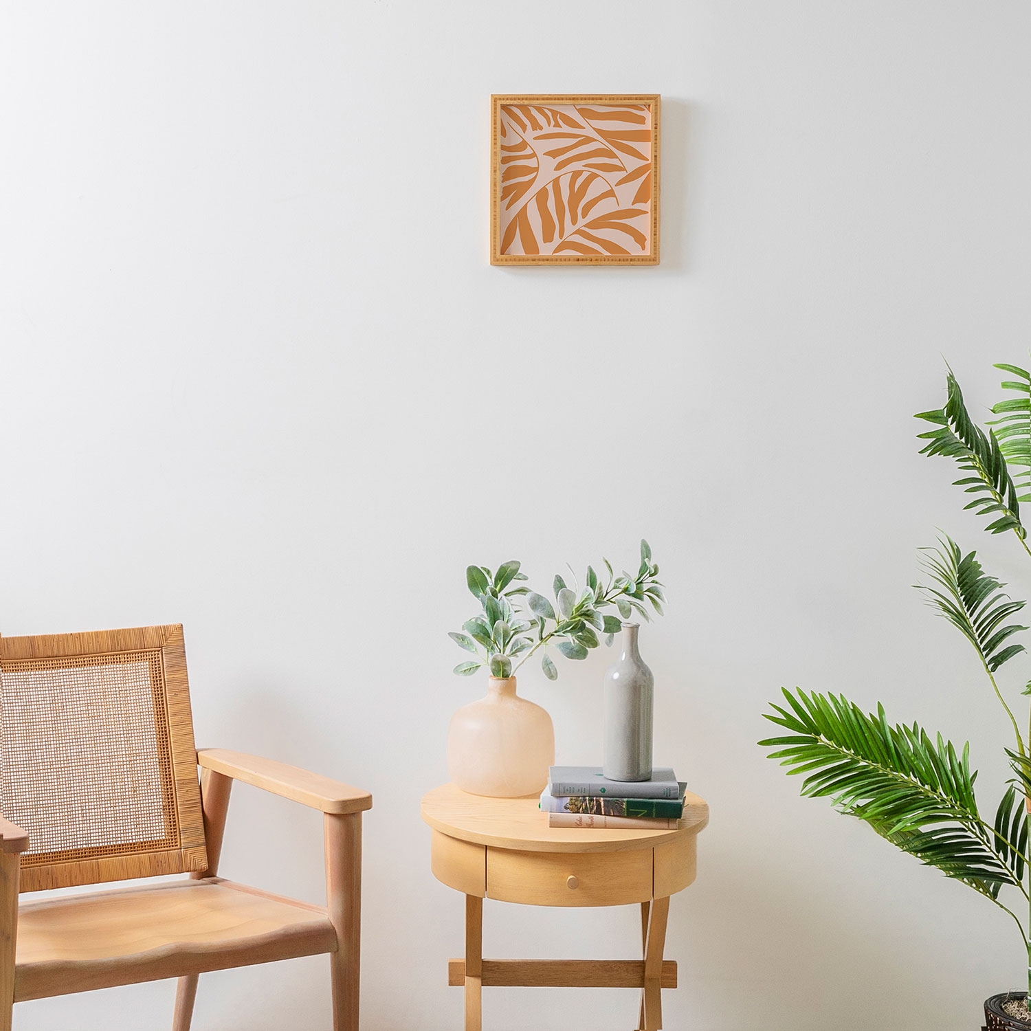 Palm 4 by Jae Polgar - Framed Wall Art Basic Black 20" x 20" - Image 1