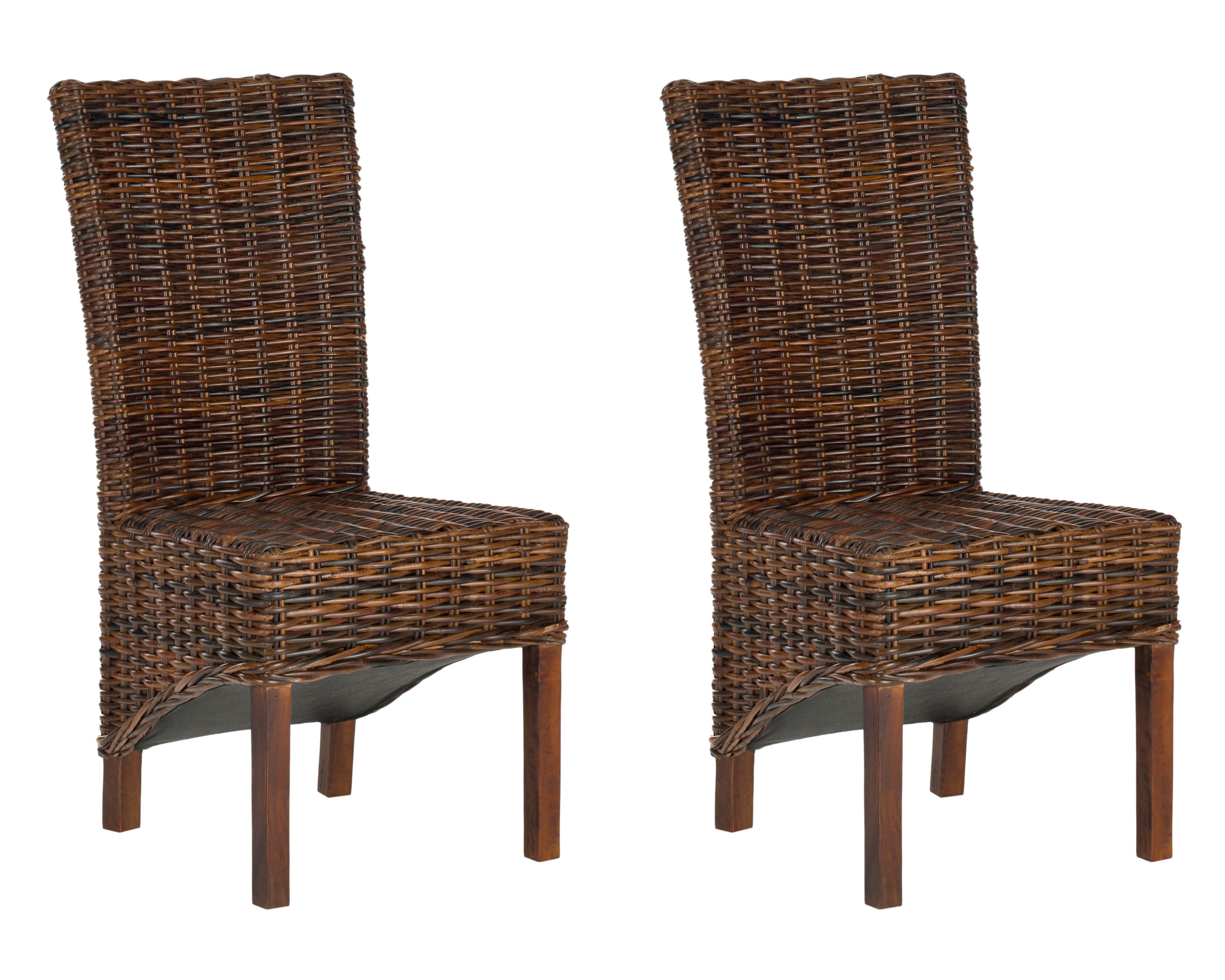 Ridge 18''H Rattan Side Chair - Dark Brown - Safavieh - Image 0