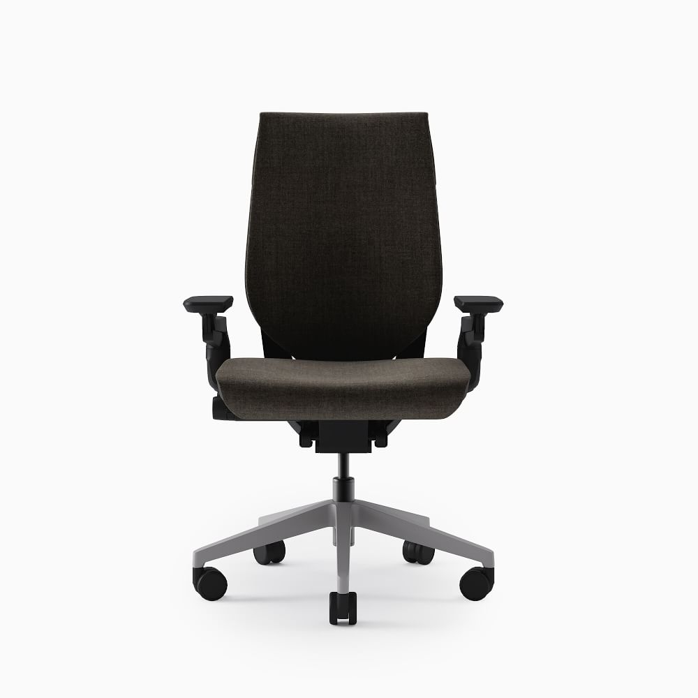 Steelcase Gesture Armed Task Chair With Lumbar, Hard Casters, Black Frame, Remix, Pebble - Image 0