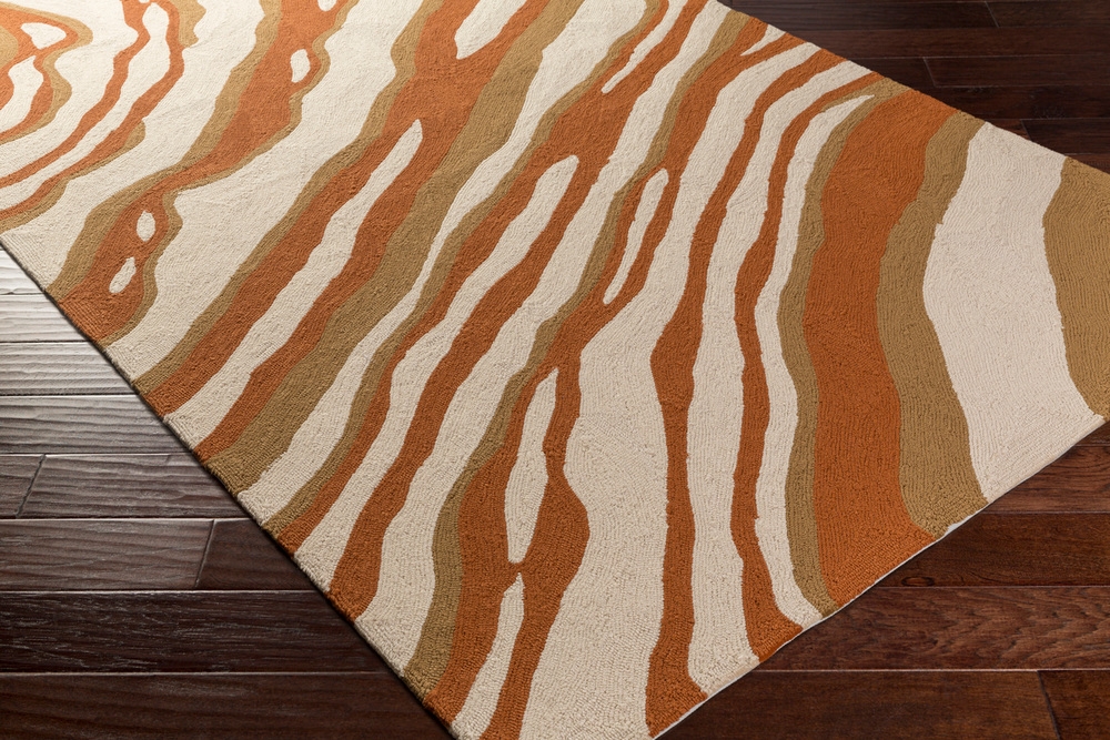 Courtyard Orange Outdoor 4' x 6' Handmade Rug - Image 0