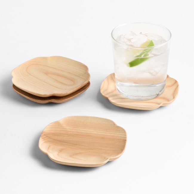 Kanso Natural Ash Wooden Coasters, Set of 4 - Image 0