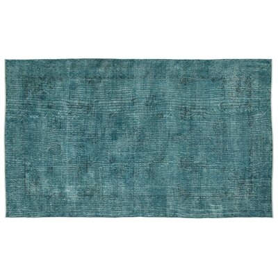 One-of-a-Kind Hand-Knotted 1960s Turkish Turquoise 5'6" x 9'5" Area Rug - Image 0