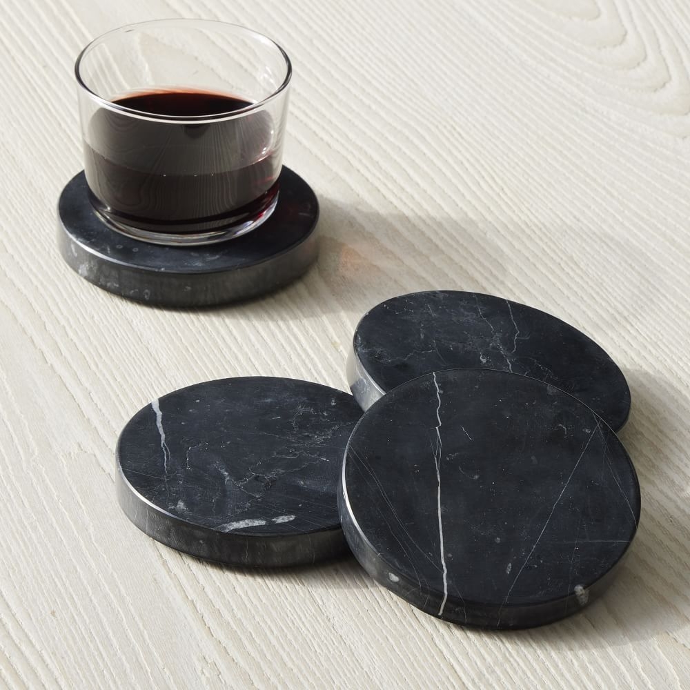 Marble Coasters, Black Multi, Set of 4 - Image 0