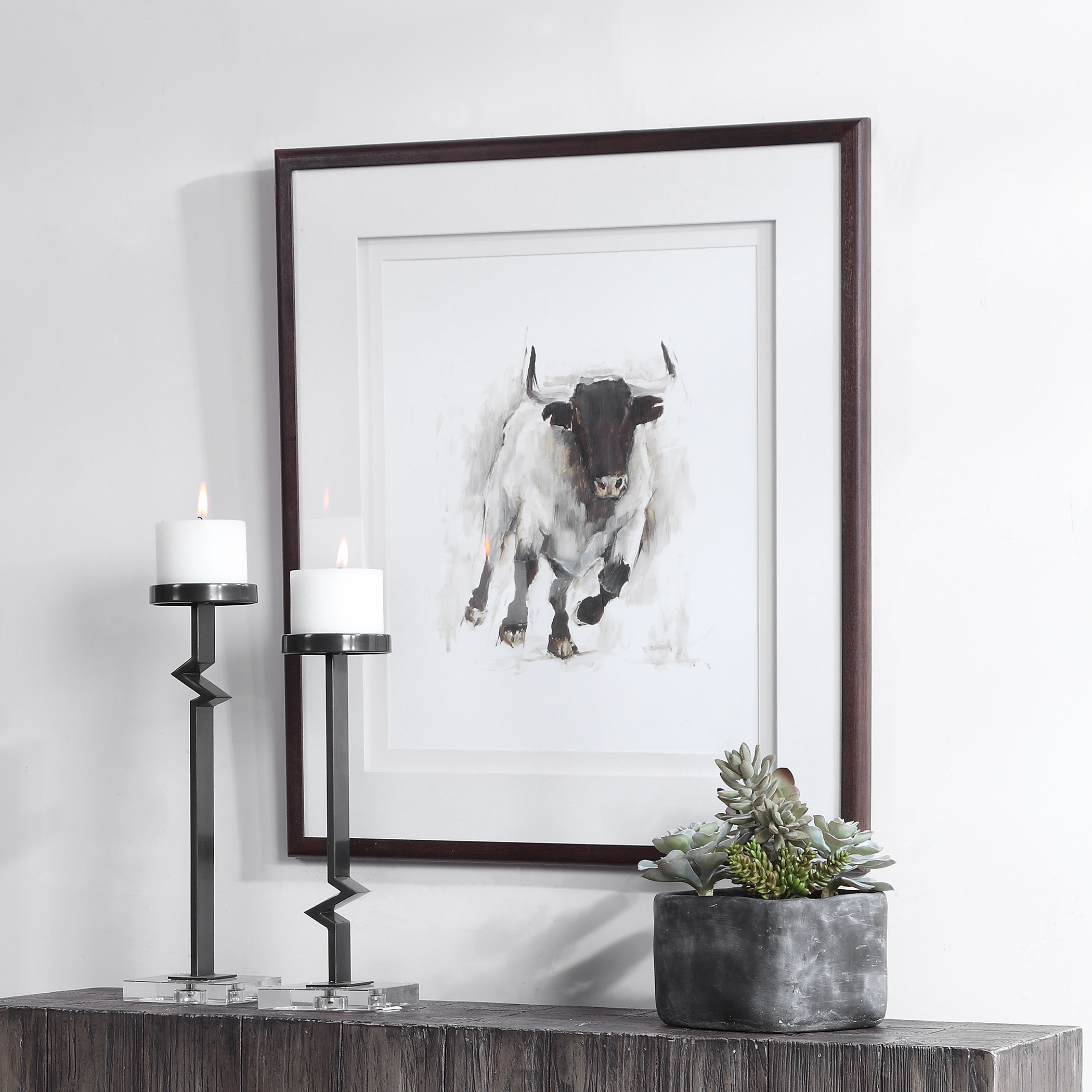 Rustic Bull Framed Animal Print - Image 5