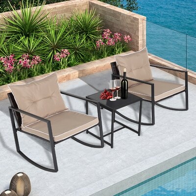 Legare Patio 3 Piece Rattan Seating Group with Cushions - Image 0
