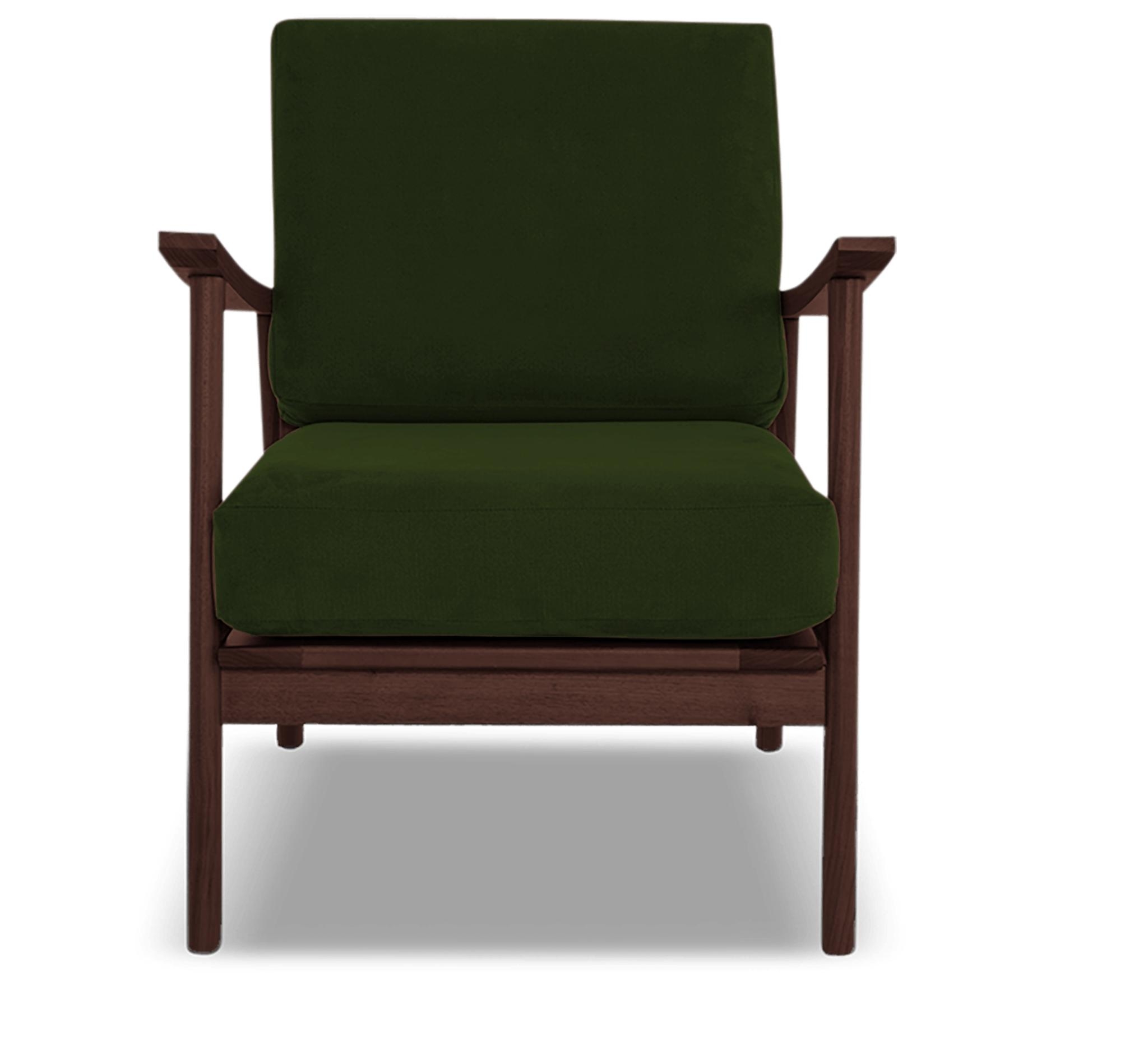 Green Paley Mid Century Modern Chair - Royale Forest - Walnut - Image 0