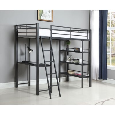 Bridgeview Twin over Twin Metal Loft Bed with Built-in-Desk by Isabelle & Max? - Image 0