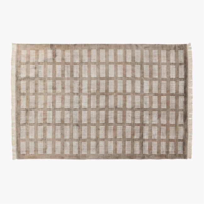 Alize Handloomed Light Brown Viscose Area Rug 6'x9' - Image 0