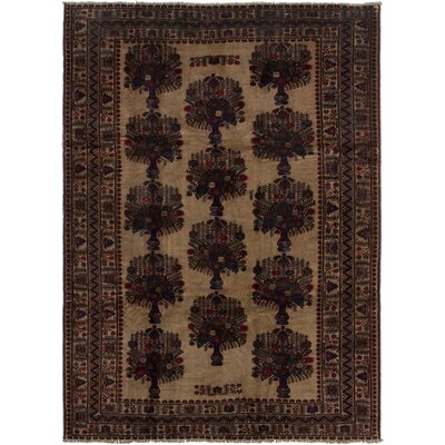 One-of-a-Kind Vincennes Hand-Knotted Finest Rizbaft Dark Brown 6'10" x 7'3" Wool Area Rug - Image 0