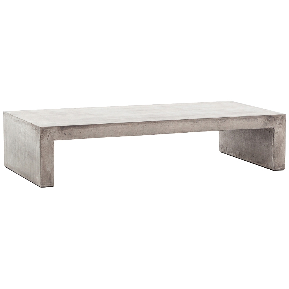 Parish 60" Wide Dark Gray Concrete Outdoor Coffee Table - Style # 89J63 - Image 0