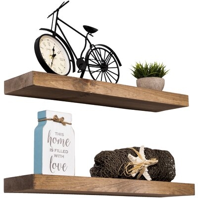 Sporgh 2 Piece Pine Solid Wood Floating Shelf - Image 0