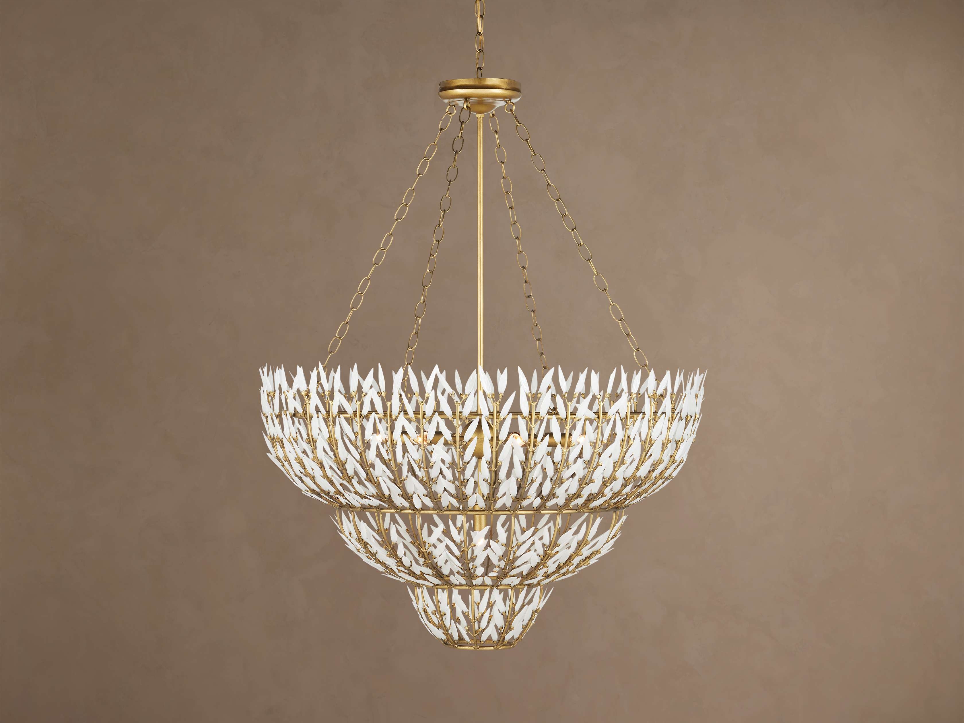 Morrigan Round Chandelier in Glass 34" Brass - Image 0