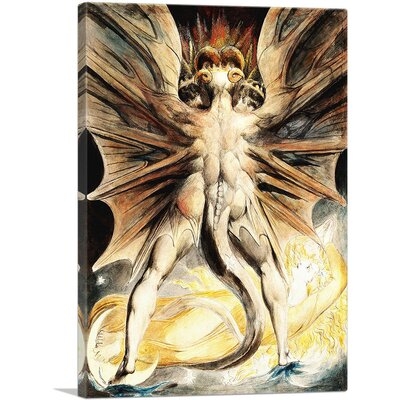 ARTCANVAS The Great Red Dragon And The Woman Clothed In Sun Canvas Art Print By William Blake1_Rectangle - Image 0