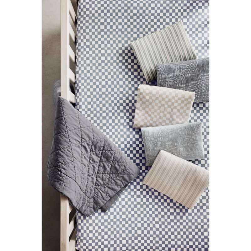 Venice Cloudy Blue 100% Organic Cotton Baby Crib Fitted Sheet by Leanne Ford - Image 1