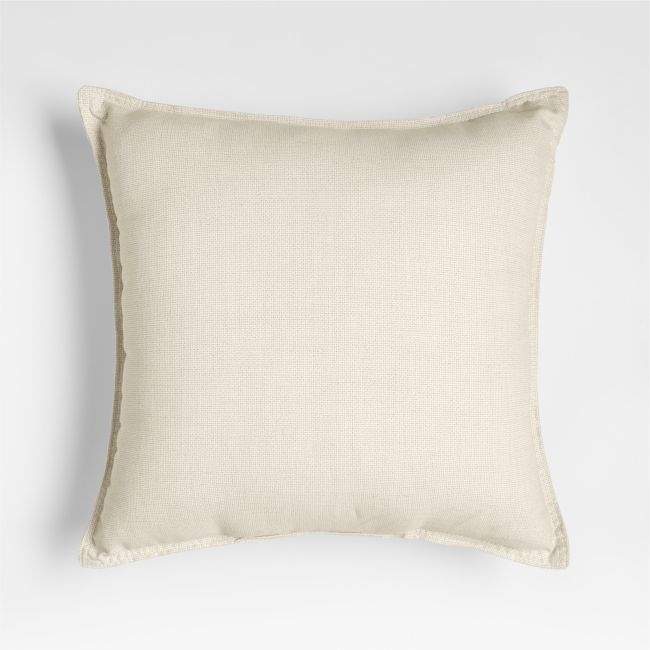 Sunbrella ® Solid 20"x20" Tan Textured Outdoor Throw Pillow - Image 0